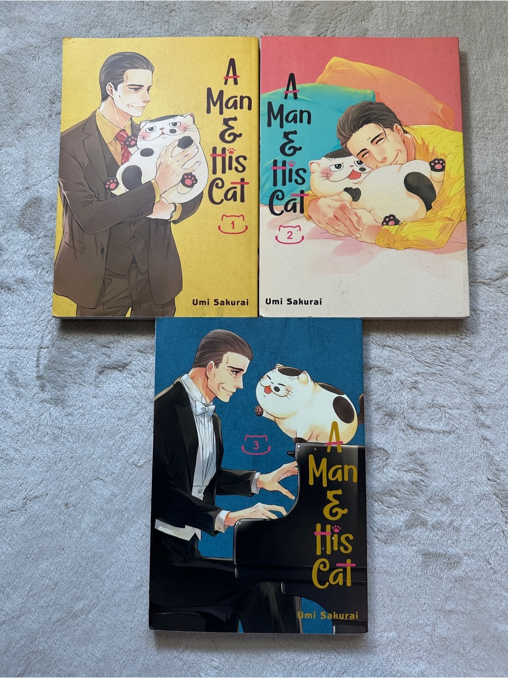 Square Enix A Man & His Cat Manga Vol 1-3 Lot English by Umi Sakurai